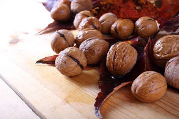Walnuts on table