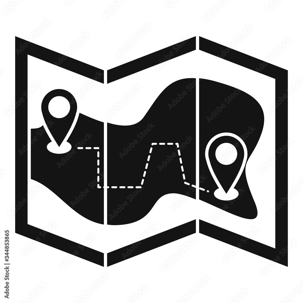 Poster hiking map icon. simple illustration of hiking map vector icon for web design isolated on white back