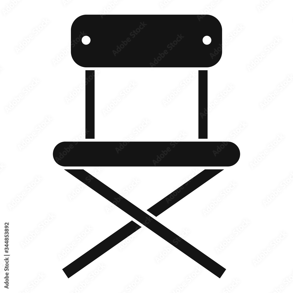 Sticker camping portable chair icon. simple illustration of camping portable chair vector icon for web desig