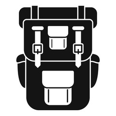 Hiking backpack icon. Simple illustration of hiking backpack vector icon for web design isolated on white background