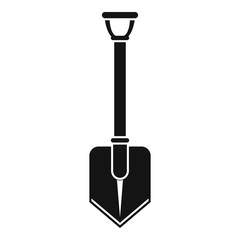 Hiking shovel icon. Simple illustration of hiking shovel vector icon for web design isolated on white background