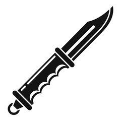 Hiking knife icon. Simple illustration of hiking knife vector icon for web design isolated on white background