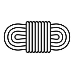 Hiking rope icon. Outline hiking rope vector icon for web design isolated on white background