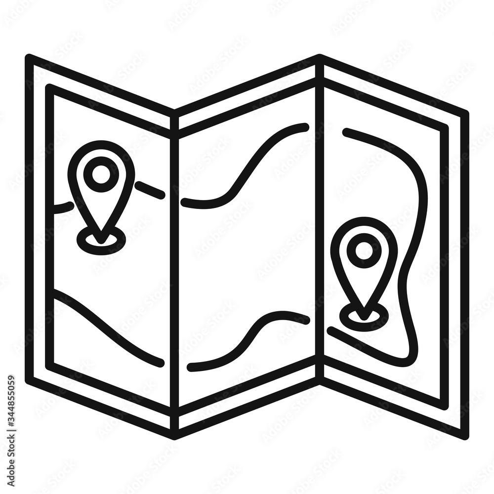 Aufkleber hiking map icon. outline hiking map vector icon for web design isolated on white background