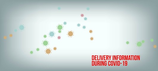 Delivery During COVID-19 Banner. Flat Cartoon Coronavirus Medical 