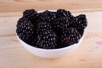 Blackberries on table
