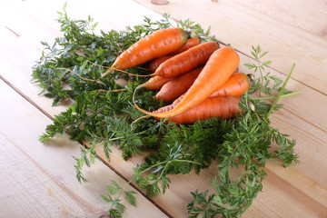 Carrots on table