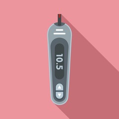 Blood glucometer icon. Flat illustration of blood glucometer vector icon for web design