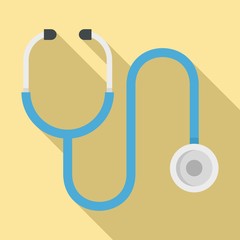 Medical stethoscope icon. Flat illustration of medical stethoscope vector icon for web design