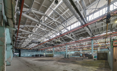 The interior of an empty production hall.