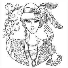 fashion girl 1920 coloring book for adults