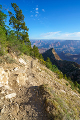 hiking the grandview trail at the south rim of grand canyon in arizona,usa