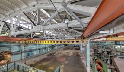 The interior of an empty production hall.