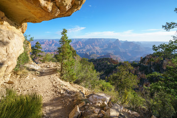 hiking the grandview trail at the south rim of grand canyon in arizona,usa