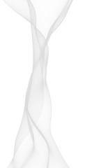 White abstract background. Fluttering white scarf. Waving on wind white fabric. 3D illustration