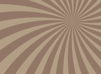 Sunlight abstract background. Chocolate brown color burst background. Retro vector illustration.