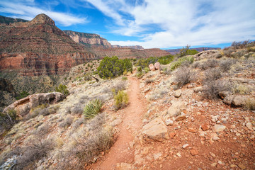 hiking the grandview trail at the south rim of grand canyon in arizona,usa