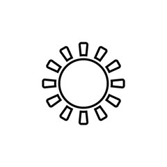 Weather forecast line icon of sun isolated on white background. Weather symbol  in modern outline style. For web site design and mobile apps. Vector illustration