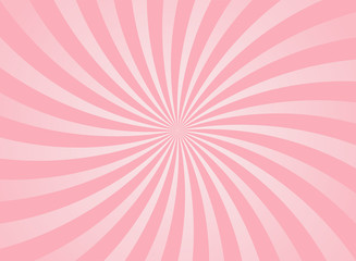 Sunlight swirl rays wide background. pink spiral burst wallpaper.