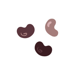 Flat colored vegetable beans icon isolated on white background. Concept for farmers market, organic food, grocery store, cafe, restaurant.  Natural product, vegetarian, fresh, natural design