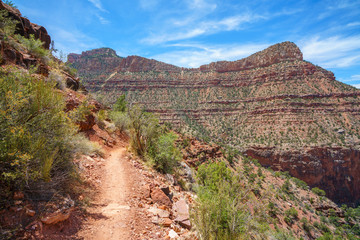 Fototapeta premium hiking the grandview trail at the south rim of grand canyon in arizona,usa