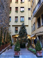 Fototapeta na wymiar Christmas decorations in Italy. Florence