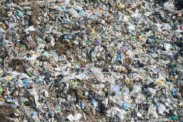 urban garbage dump close-up