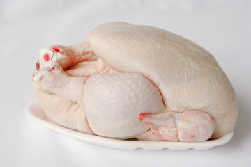 Poulet cru sur fond neutre