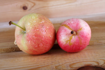 Apples on table