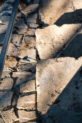 Stone staircase after renovation on the trail leading from St. George Monastery to Jasper Beach,...