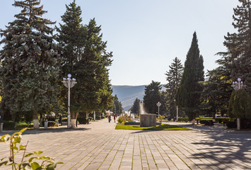 View of the Stalin Park in the Stalin Museum in Gori in Georgia