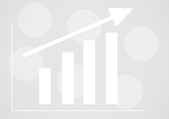 White abstract of graph background. Vector arrow growth up business wallpaper texture.