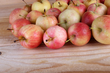 Apples on table