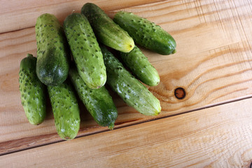 Cucumbers on table