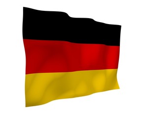 Flag of Germany. Wide format 3D illustration. State symbol of the Federal Republic of Germany. 3D rendering