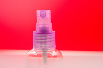 Plastic antiseptic spray bottle isolated