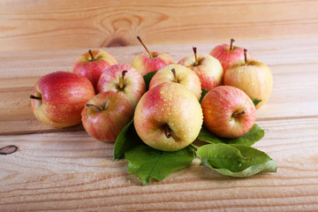 Apples on table