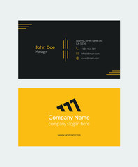 Corporate Black Yellow Business Card Design