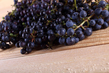 Black grape on table