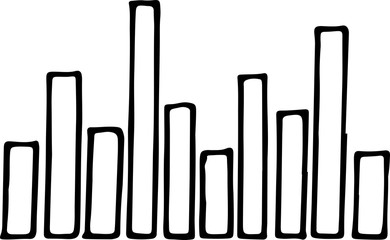 Hand drawn sound waves diagram. Doodle vector illustration.  