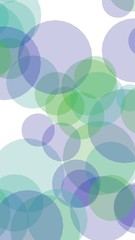 Multicolored translucent circles on a white background. 3D illustration