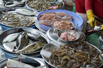 colorful food market in hue