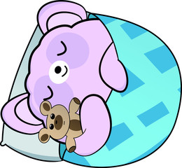 sticker pink fluffy bear with emotions