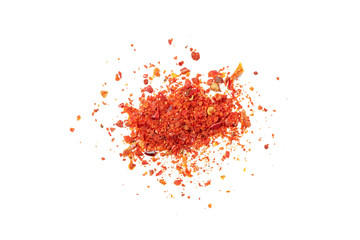 Bunch of pepper powder spice isolated on white background