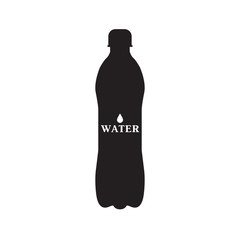 Black silhouette of a water bottle vector illustration