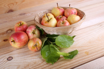 Apples on table