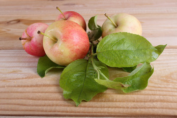 Apples on table