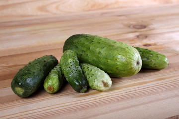 Cucumbers on table