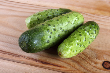 Cucumbers on table