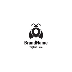 Beetle pin logo concept - vector